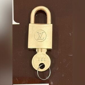 Authentic Louis Vuitton Gold Padlock with Key used #222